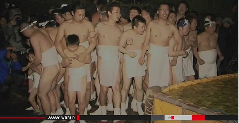 &nbspJapan: Men take part in annual cold-water ritual