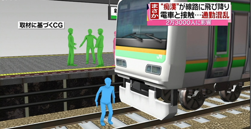 &nbspMan hit by train at Shimbashi Station in evading molestation accusation