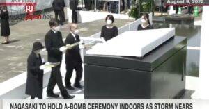&nbspIpagdiriwang ang Nagasaki A-bomb anniversary ceremony indoors dahil sa paparating na bagyo